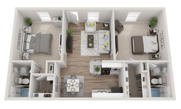 Birch Floor Plan at Hackberry Ranch Apartments, Texas, 77531