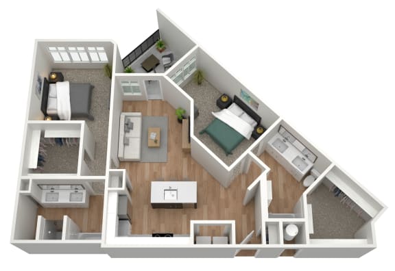 2 bedroom 2 bath K at Birdie on Woodland Greens, Austin