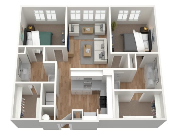 Floor Plan  2 bedroom 2 bath G at Birdie on Woodland Greens, Austin, Texas