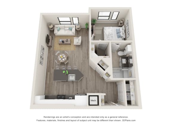 A2D Floor Plan at Durham Heights, Texas, 77008