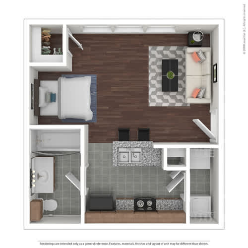 Floor Plan  Studio 1 bath at Rosemary Apartments, Conroe, TX