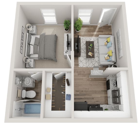 Holly Floor Plan at Hackberry Ranch Apartments, Texas, 77531
