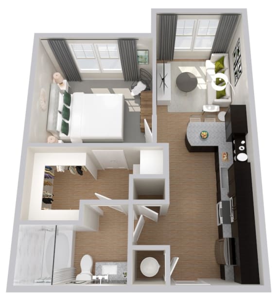 Floor Plan  Studio 1 bath at The Fitzroy San Marcos, San Marcos, TX