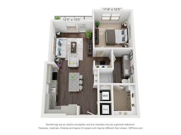 A3 Floorplan at Park Hill, Dallas