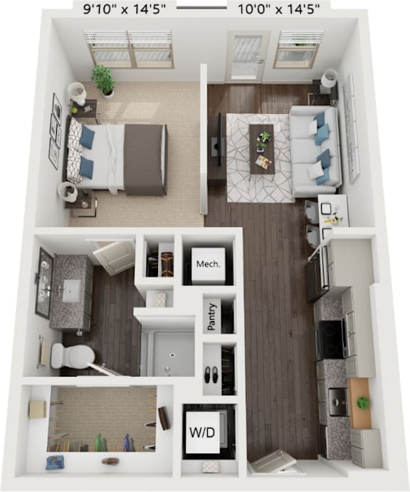 S3 Studio Floorplan at Park Hill, Dallas, TX, Texas, 75211