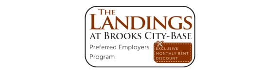 the landings at brooks city base logo