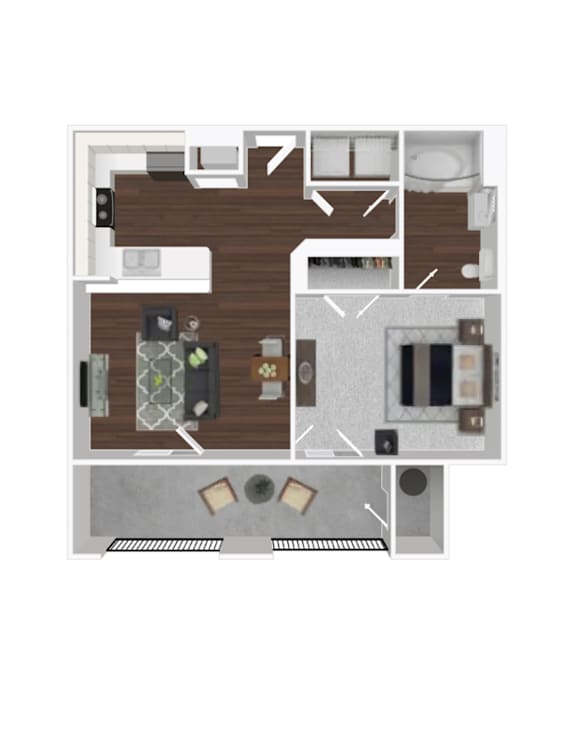 Floor Plan  1 Bed 1 Bath Floor Plan at Radius on Grove, Austin, 78741