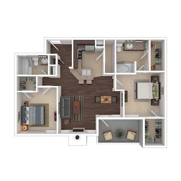 B1 Floor Plan at The Ranch at Fossil Creek, Haltom City, Texas