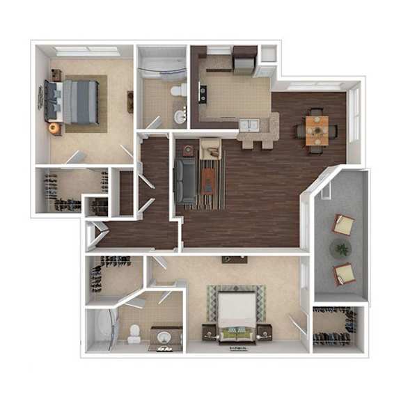 B2 Floor Plan at The Ranch at Fossil Creek, Haltom City