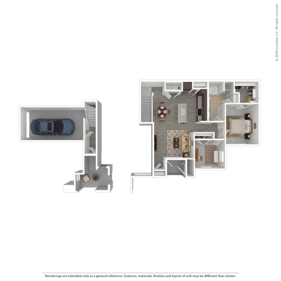 1 bed 1 bath A8 Floor Plan at Seville at Clay Crossing, Katy, TX, 77449