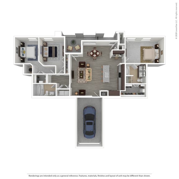 3 bed 2 bath C1 Floor Plan at Seville at Clay Crossing, Katy, 77449