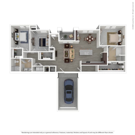 3 bed 2 bath C3 Floor Plan at Seville at Clay Crossing, Katy, TX, 77449