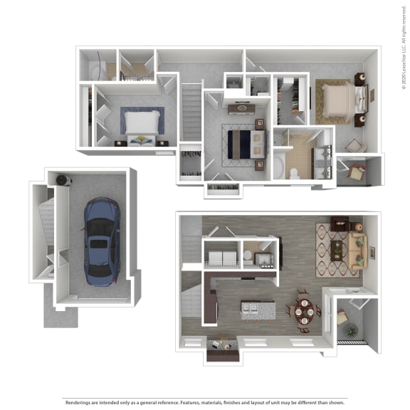 3 bed 2 bath C4 Floor Plan at Seville at Clay Crossing, Texas, 77449