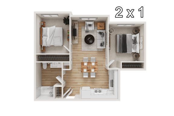 2 Bed 1 Bath at Terracina at Winding Creek Apartments, Roseville, CA, 95747