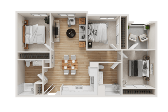 3 bed 2 bath at Terracina at Winding Creek Apartments, California