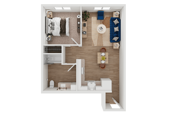 A3 Floor Plan at Mainline North Apartments - Santa Clara, CA, Santa Clara