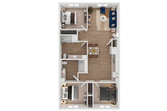 C1 Floor Plan at Mainline North Apartments - Santa Clara, CA, California, 95054