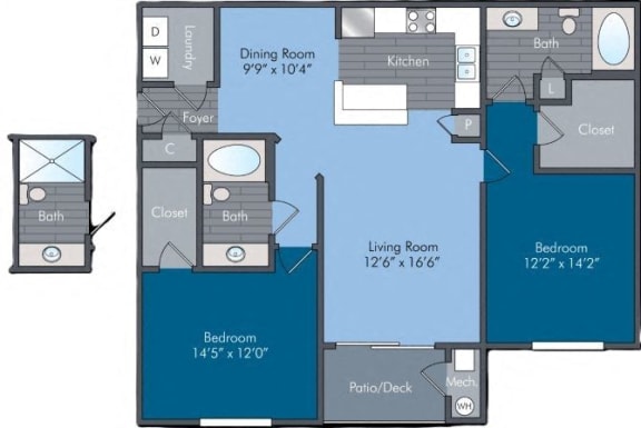 Floor Plan  Orchard II Floor Plan at Abberly Square Apartment Homes, Waldorf, MD