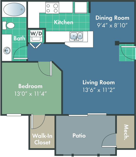 blumentha Floor Plan blumentha Floor Plan at Abberly Woods Apartment Homes, Charlotte, North Carolina