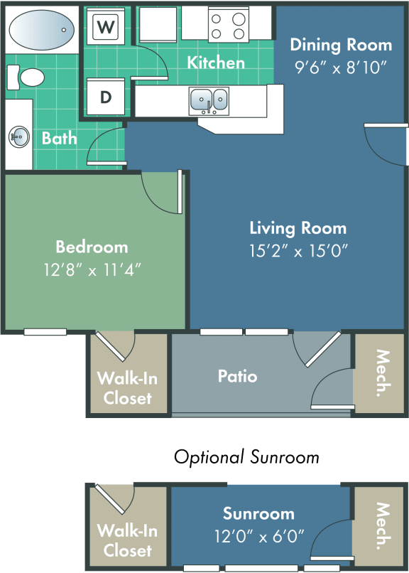 Floor Plan  Northlake Floor Plan at Abberly Woods Apartment Homes, North Carolina, 28216