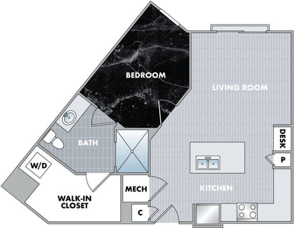 the floor plan of a bedroom apartment with a bathroom and a living room at Abberly Onyx Apartment Homes, Decatur, Georgia