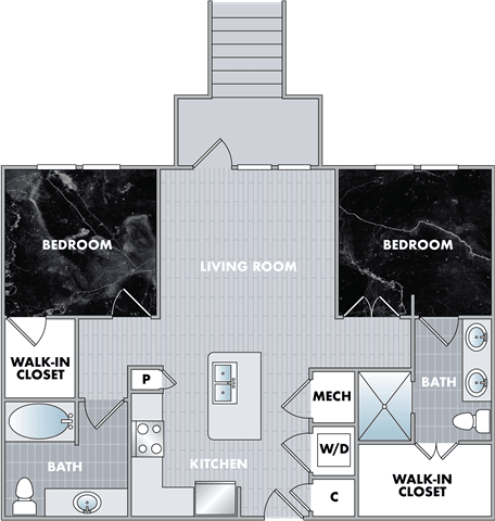 a floor plan of a bedroom apartment with a bathroom and a living room at Abberly Onyx Apartment Homes, Decatur, 30033