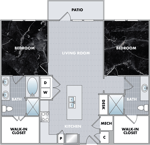 a blueprint of a floor plan of a house at Abberly Onyx Apartment Homes, Decatur, 30033