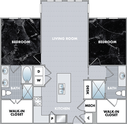 a blueprint of a floor plan of a house at Abberly Onyx Apartment Homes, Decatur, GA