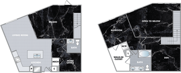 a floor plan of a house with a marble floor at Abberly Onyx Apartment Homes, Decatur, 30033