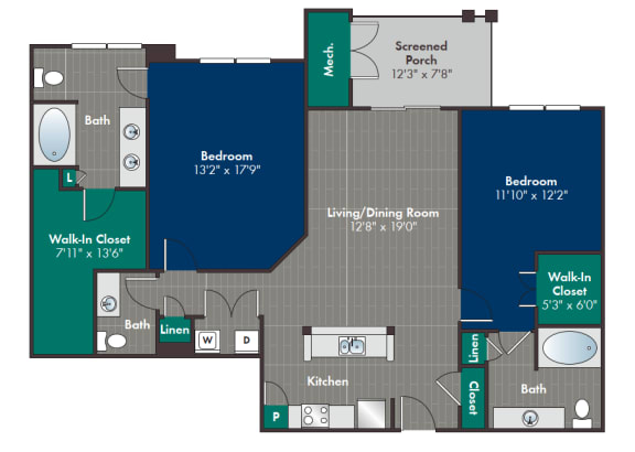 a blueprint of a floor plan of a roommates apartment