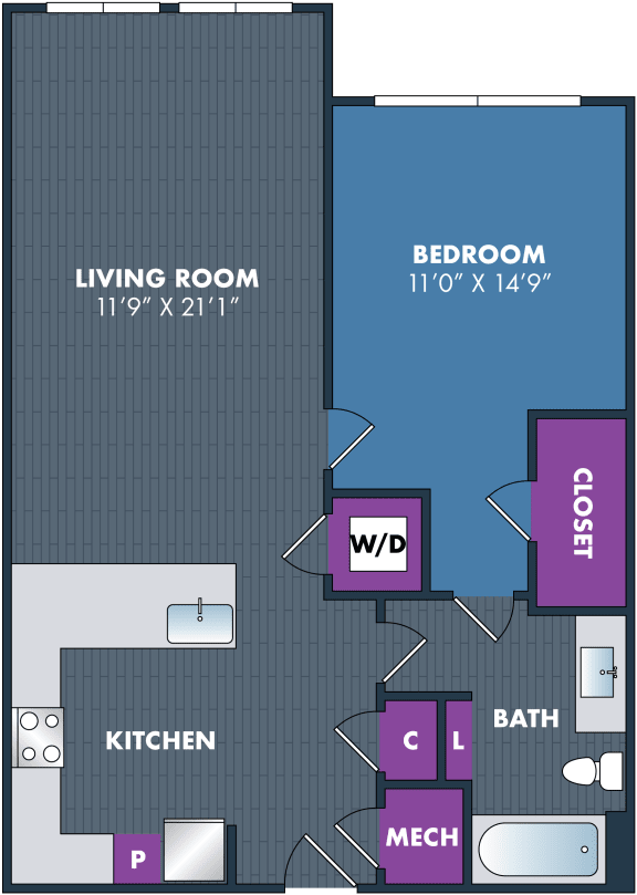 a blueprint of a floor plan  at Abberly Noda Vista Apartment Homes, Charlotte