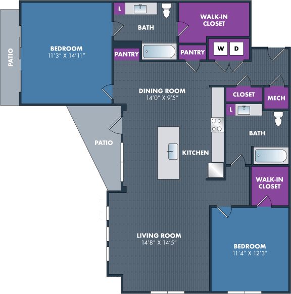 the floor plan of bayside apartments