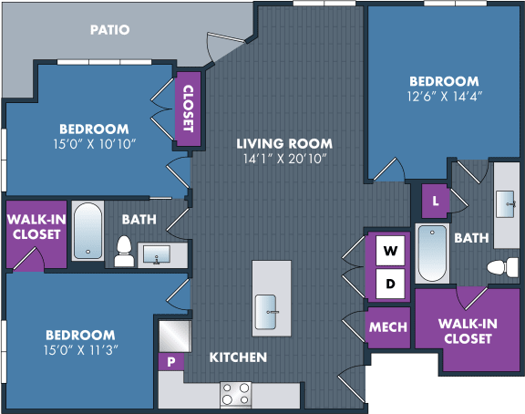 Floor Plan  rittenritten apartments floor plan | the edge at 450 at Abberly Noda Vista Apartment Homes, Charlotte