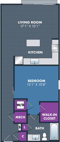 floor plan of a house showing the living room and kitchen