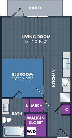 floor plan of a living room with a walk in closet