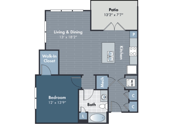a floor plan of a bedroom apartment with a bathroom and a living room