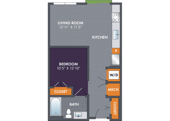 Bronze Floor Plan at Abberly Foundry Apartment Homes, Nashville, 37203