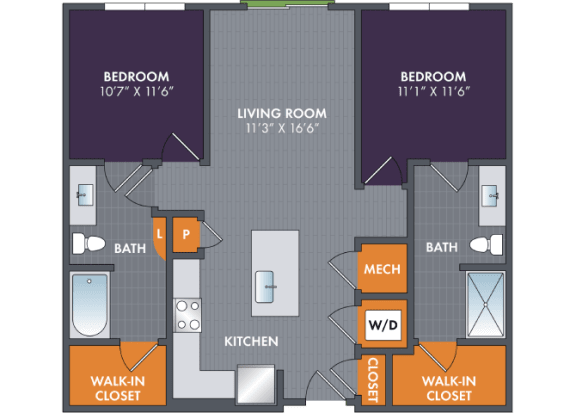 Floor Plan  Platnium Floor Plan at Abberly Foundry Apartment Homes, Nashville, TN, 37203