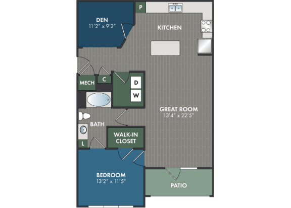 Beverly Floor Plan at Abberly Commons Apartment Homes, Charlotte, 28215