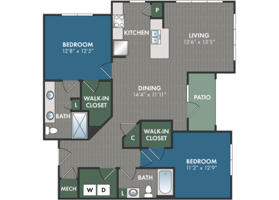Mayfair Floor Plan at Abberly Commons Apartment Homes, North Carolina, 28215