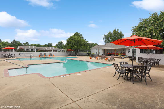 our apartments have a resort style pool and patio