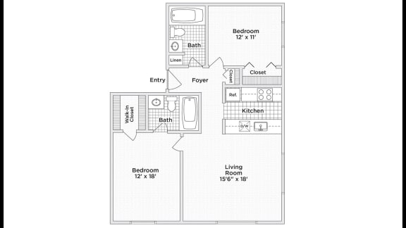 Floor Plan 1126 at 583 Del Mar, St. Louis