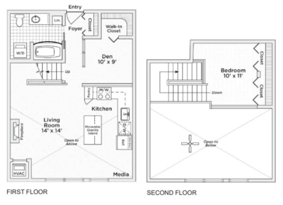 1 bed 1 bath Annex 656 Floor Plan with 656 Sq. Ft. at 275 on the Park, St. Louis, 63108