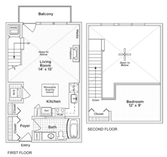 Annex 674 Floor Plan with 674 Sq. Ft. at 275 on the Park, St. Louis, MO