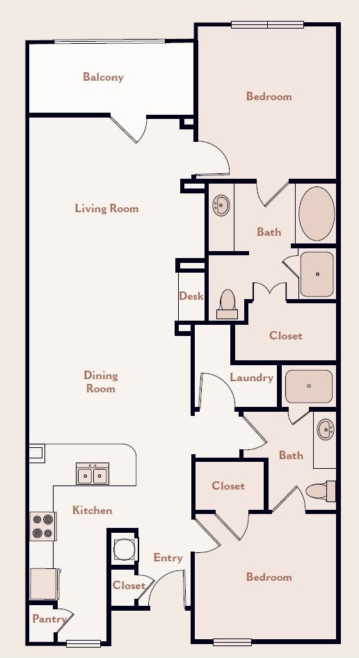 a floor plan of a house at Bristol on Union in Memphis, TN