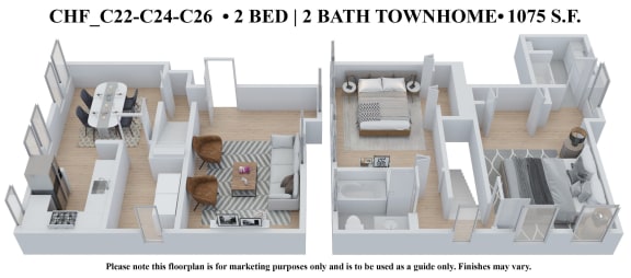 2 bedroom 2 bathroom Floor plan G at The Embassy, St. Louis, 63108