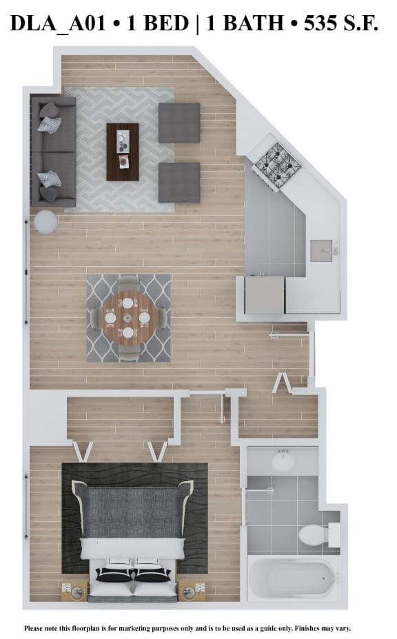 Floor Plan DLA_AX01_A at 583 Del Mar, St. Louis, 63112