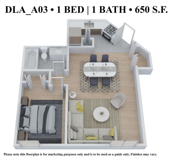 Floor Plan DLA_AX03_B at 583 Del Mar, St. Louis