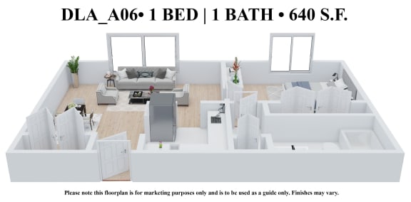 Floor Plan DLA_AX06_B at 583 Del Mar, St. Louis, MO