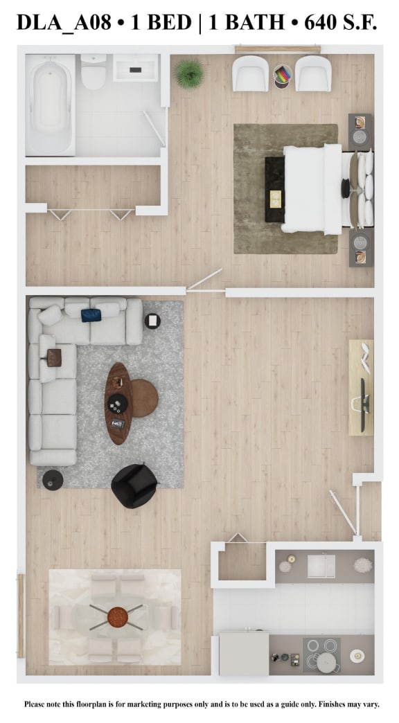 Floor Plan DLA_AX08_A at 583 Del Mar, St. Louis, MO, 63112
